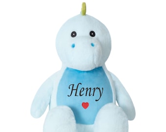 Personalised Dinosaur Teddy – Embroidered Plush Toy with Name | Custom Baby Gift, Newborn Keepsake or Birthday Present for Kids