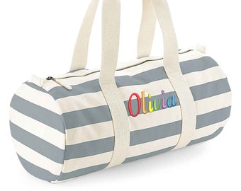 Children's Holdalls, Kids Travel Bag, Personalised Holdall, Girls Rainbow Weekend Bag, Weekend Bags