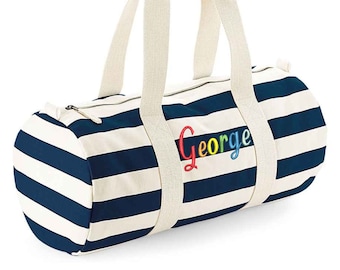 Children's Holdalls, Kids Travel Bag, Personalised Holdall, Girls Rainbow Weekend Bag, Weekend Bags