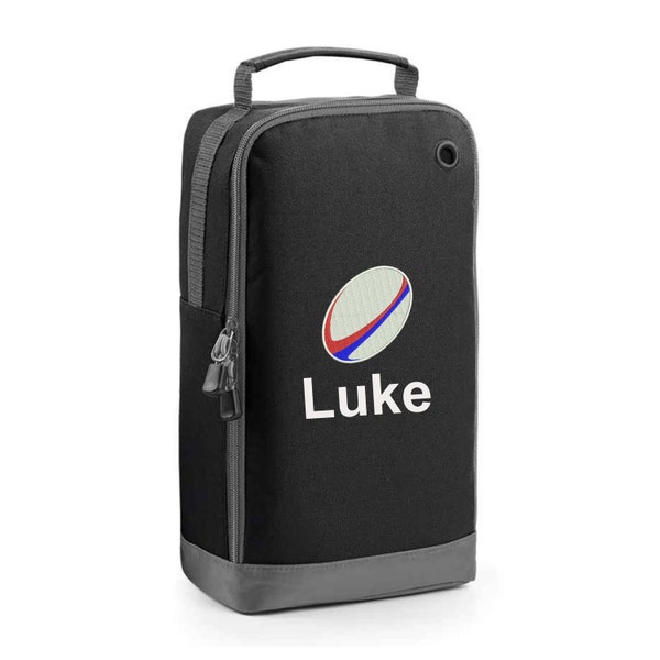 Personalisierte gestickte Rugby-Boot-Tasche, bestickte Stiefeltasche, Name und gesticktes Design, individuelles Design, Farbauswahl