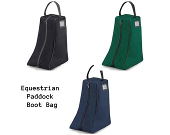 Personalized Equestrian Boot Bag: Embroidered Horse Design, Barn Gift