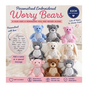 Personalised Worry Bear – Hug Me Tight Teddy | Memorial & Bereavement Gift | Keepsake Bear for Comfort and Remembrance