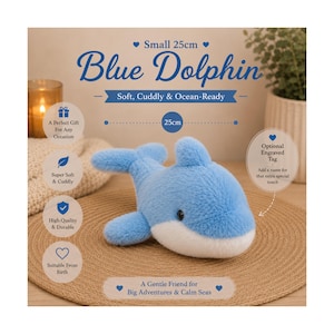Personalized Stuffed Dolphin - Etsy
