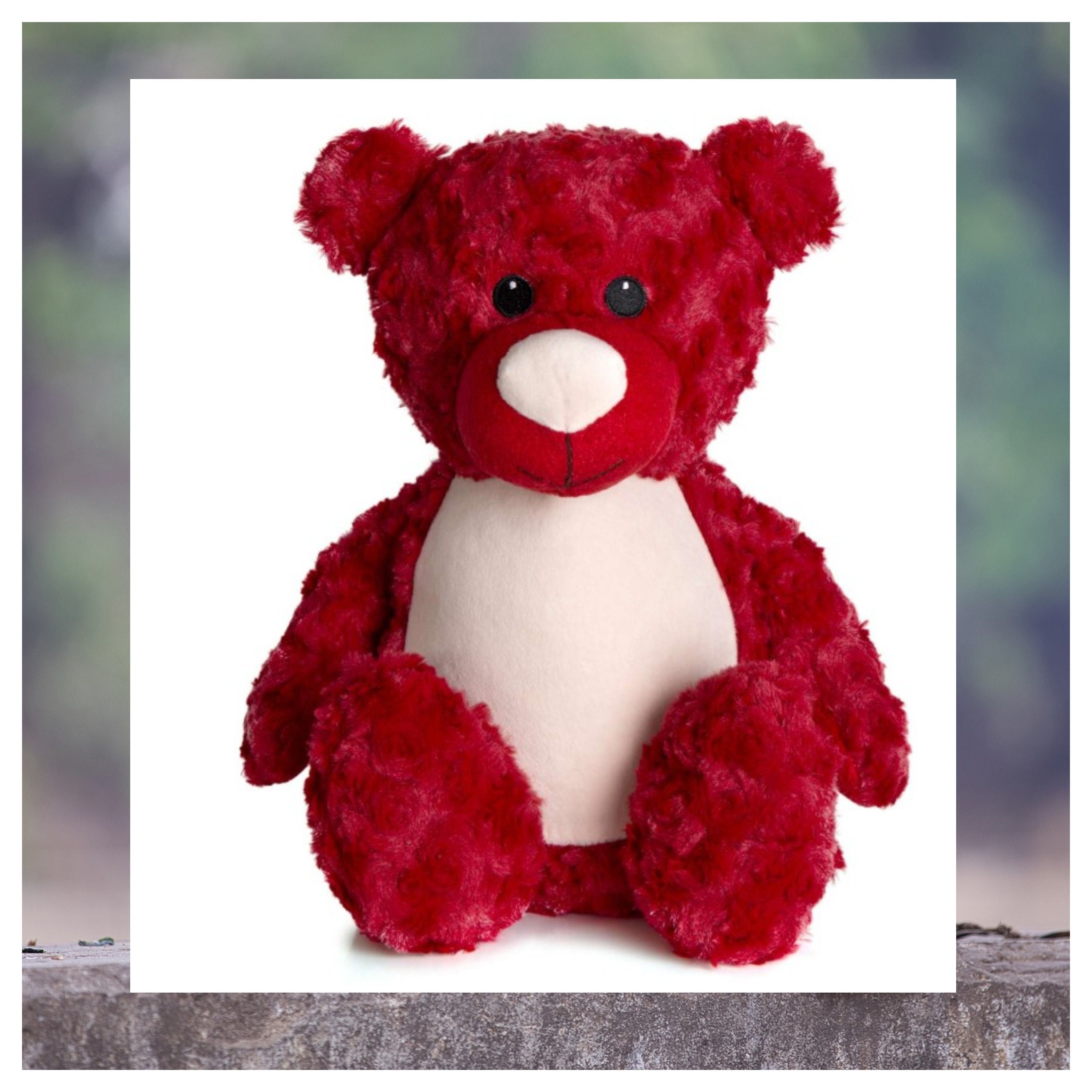 dark red teddy bear