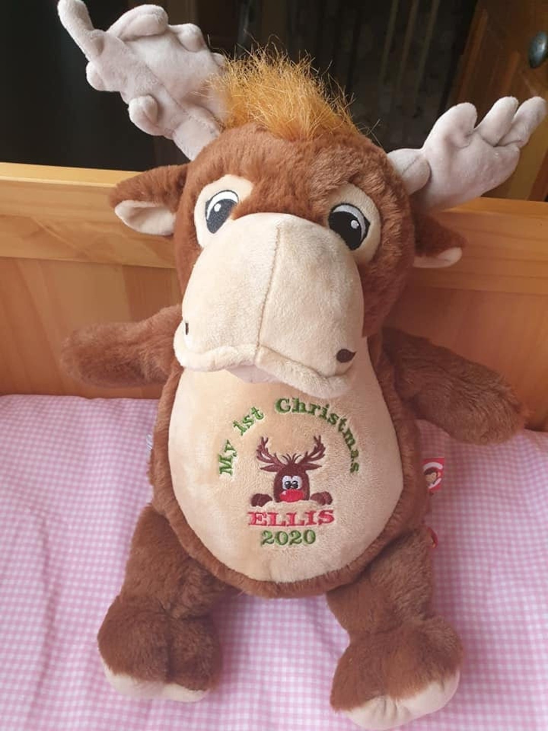 Personalised Embroidered Moose Birth Announcement Moose Etsy