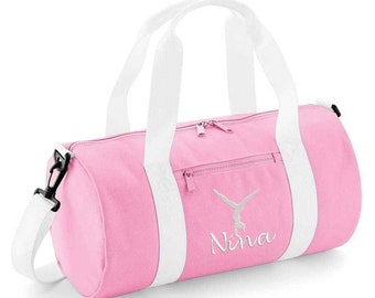 Personalized Gymnastics Barrel Bag: Embroidered Gymnast, Back To School