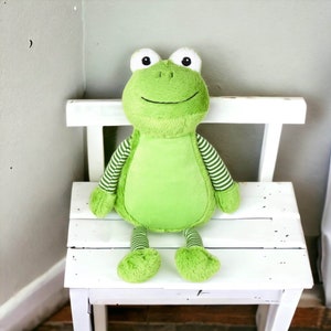 Personalised New Baby Teddy Bear, Frog Teddy Bear, New baby Gift, New Born Teddy, Keepsake, Personalised Present, Soft Toy