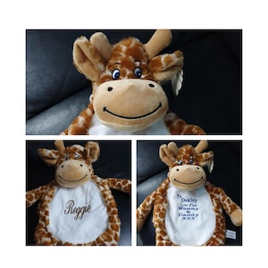 Personalised Hot Water Bottle Cover, Giraffe, Unicorn, Pyjama Case, Embroidered Gift, Soft Plush, Birthday Gift, Gift For Him, Gift For Her