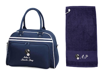 Juego de bolsa y toalla para bolos de césped con bordado personalizado