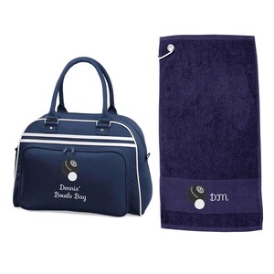 Ensemble brodé personnalisé de sac de jardinage et de serviettes de toilette avec nom ou initiales | Cadeau melon brodé personnalisé pour lui ou elle