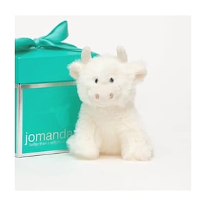 Highland Cow Cream Soft Toy, Mini, Cuddly Toy, CE Tested, Cow Gift
