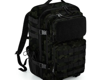 Kundenspezifischer MOLLE taktischer 35L Rucksack - Laptopfach, Militärstil, personalisierter Name / Initialen