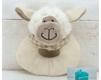 Soft Plush Sheep Rattle with Gift Box