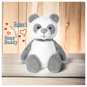 Panda Scar Buddy CHD, Heart Awareness Bear, Heart Surgery Bear, CHD Gift, Personalised Scar Buddy, Heart Warrior Bear, Boy or Girl