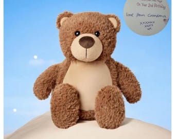 Memorial Bear, Loved Ones Hand Writing Embroidered On A Bear, Personalised Handwriting, Handwriting Keepsake, Custom Bear, Remembrance Gift