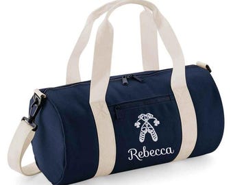 Personalized Irish Dance Barrel Bag: Embroidered Ballet Gym Bag