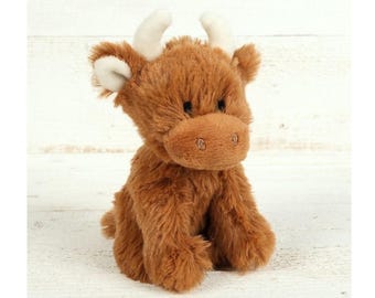 Highland Cow Soft Toy, Mini, Cuddly Toy, Cow Gift, Newborn, Present, Toy, Boy, Cute, Girl, Baby Gift