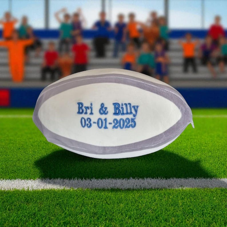 Personalized Embroidered Plush Rugby Ball: Rugby Fan Gift - Etsy