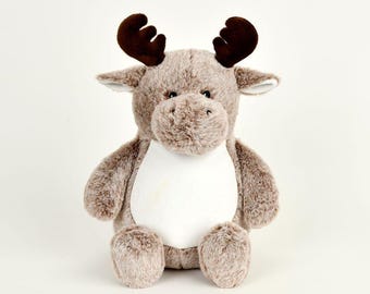 Personalised Moose Teddy Bear, Teddy Soft Toy, Teddy Bear, Baby Shower Gifts, Gifts for Kids, Embroidered Bear, Personalised Soft Toy