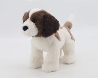 パーソナライズされたセントバーナード子犬のぬいぐるみ：刻印タグ