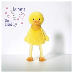 Duck Scar Buddy CHD, Heart Awareness Bear, Heart Surgery Bear, CHD Gift, Personalised Scar Buddy, Heart Warrior Bear, Boy or Girl