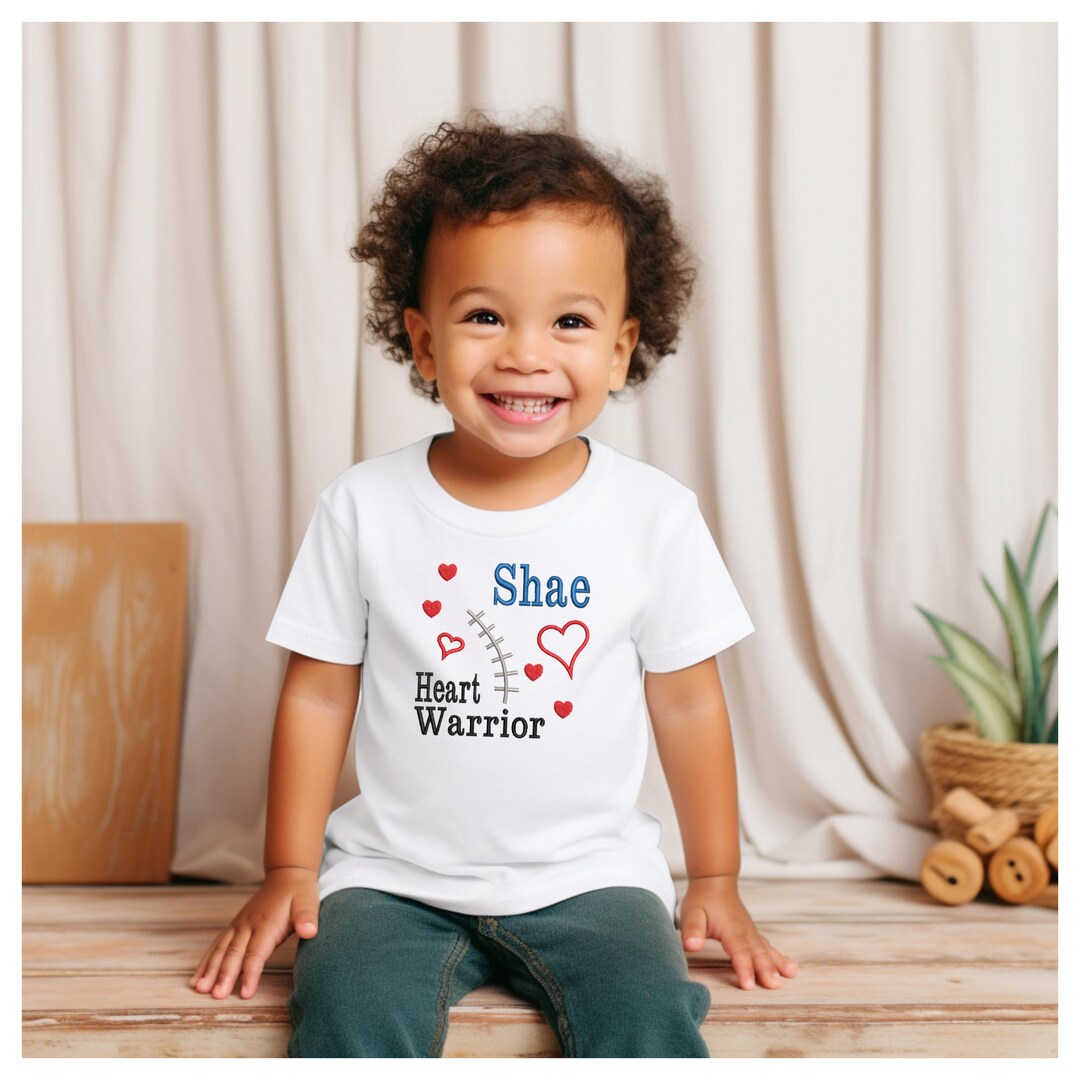 CHD Child T Shirt Heart Warrior, Personalized T Shirt, Embroidered