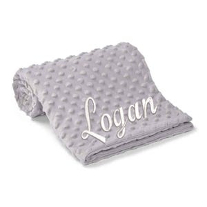 Personalized Baby Blanket: Hand Embroidered Name, Soft Polyester Newborn Gift