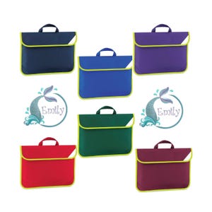 Cartable personnalisé, cartable pour la rentrée, votre nom et la queue de sirène, brodés uniques et personnalisables