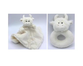 Highland Cow New Baby Gift Box, Mum & Baby Gift Set, New Mummy, Baby Comforter, Highland Cow Baby Rattle, New Baby Gift