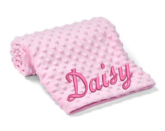 Gepersonaliseerde babydeken: handgeborduurde naam, zacht polyester
