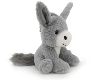 パーソナライズされたロバのぬいぐるみ：カスタムタグ付き11cmの