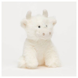 Cream Highland Cow Kids Bag: Soft Plush Handbag