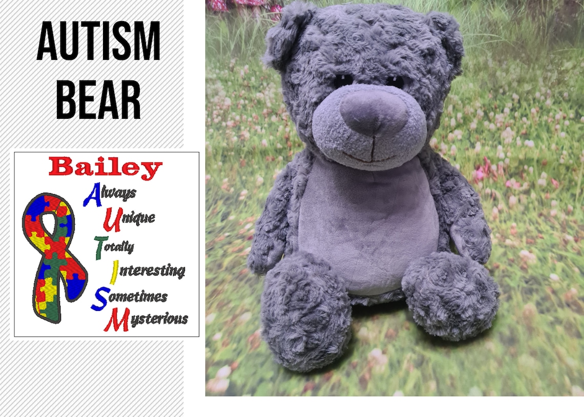 Autism Teddy Bear Anxiety Plush Toy Worry Bear Anxiety Etsy