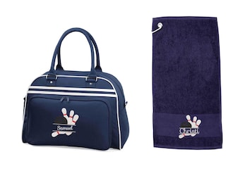 Sac de boules de bowling brodé personnalisé Sac de bowling personnalisé, cadeau bowling, cadeau pour elle, cadeau pour elle, sac personnalisé, sac de boules
