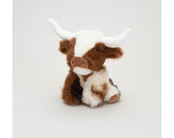 Texas Longhorn Cow, Highland Cow Soft Toy, Mini, Cuddly Toy, Cow Gift, Newborn, Present, Toy, Boy, Cute, Girl, Baby Gift