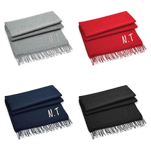Personalized Embroidered Winter Scarf: Soft Touch Tassel Scarf