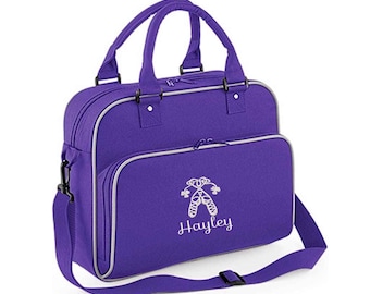 Personalisierte irische Tanztasche, gestickter Name, Tanztasche, Tanztasche für Mädchen, Balletttasche, Turnbeutel, Tanztaschen, irische Schuhe