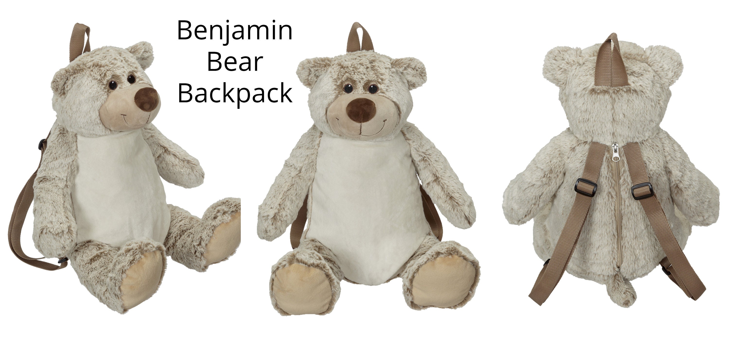 Personalised Bear Backpack Plush Animal Backpack Luxury Back Etsy