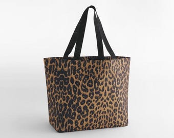 Bolsa de mano con estampado de leopardo: regalo personalizado para novia, dama de honor, playa, noche, nombre personalizado