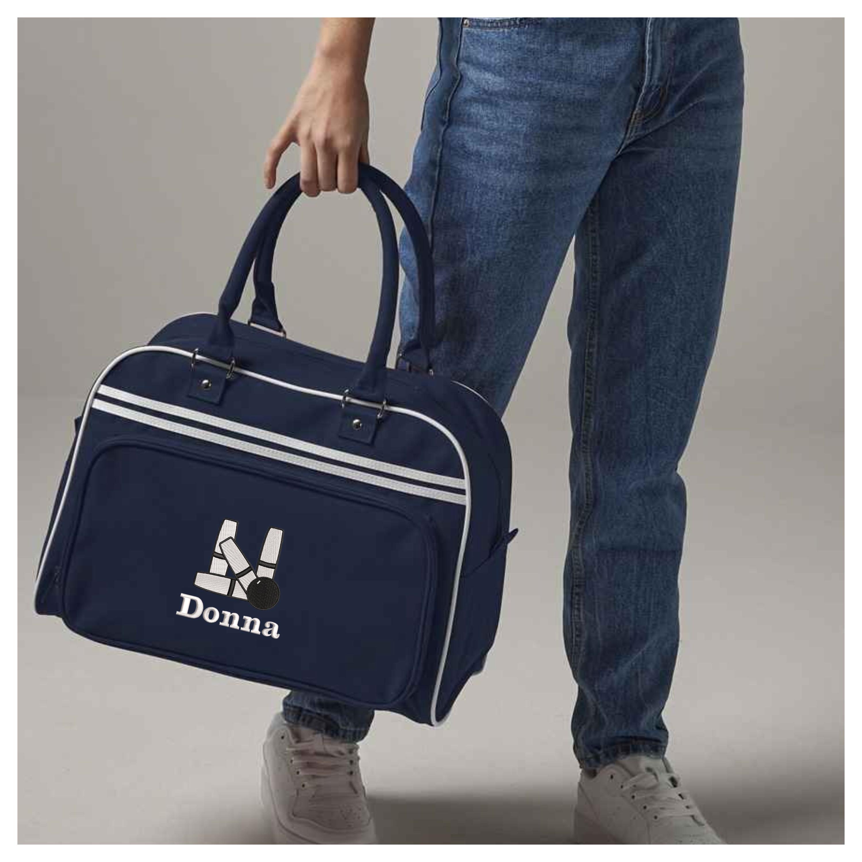 Sac Collège Vintage Lonsdale - Bandoulière - Bleu - Années 80 - 14x11x4 Pouces