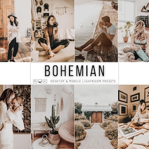 Bohemian Lightroom Presets: Rich Moody Tones, Cream Beige (Mobile & Desktop)