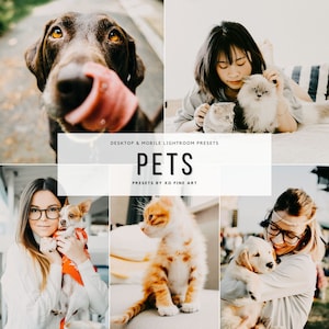 Pet Photography Lightroom Presets: Mobile & Desktop, 8 Filters (Digital Download)