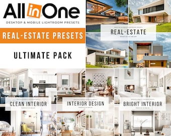 REAL ESTATE Presets | Set of 41 Bundle | Mobile and Desktop Lightroom Preset | Exterior presets | Interior Presets |