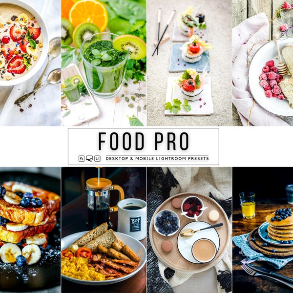10 TASTY Food Lightroom Mobile & Desktop Presets | Food Preset | Leckeres Essen Preset | Bright Food Presets | Food Blogger Preset |