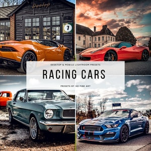 Racing Cars Lightroom Presets – 10 High-Speed Auto | Motorsport Filters | Mobile | Desktop Editing