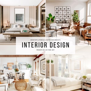 Interior Design Lightroom Presets – 13 Bright Home & Real Estate Filters | Mobile | Desktop Editing