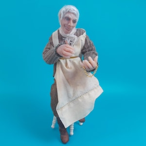 Dolls house Miniature 12th scale Watchmaker / Jeweller Man Doll Artisan Eileen Sedgwick