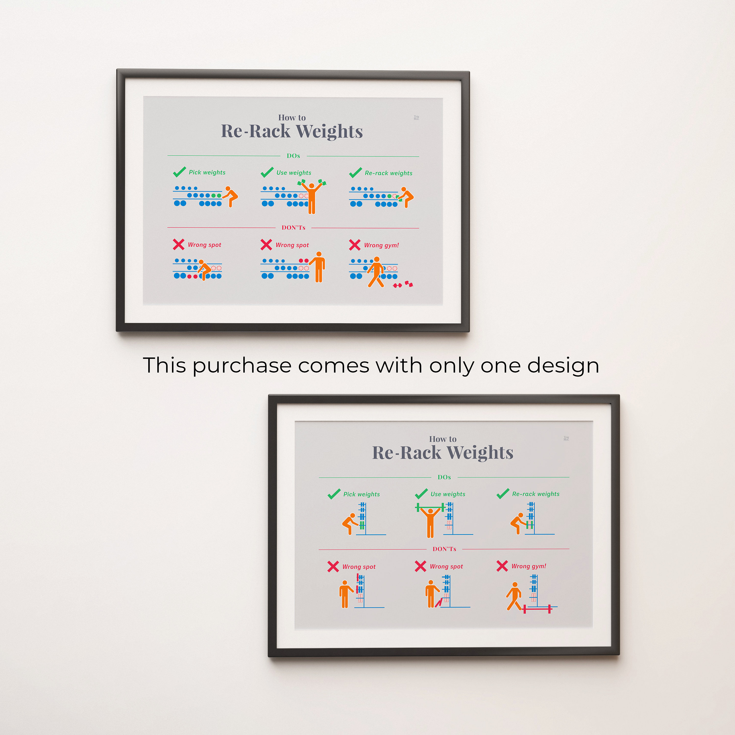 Rerack Weights Gym Sign Framed Poster Workout Exercise Etsy