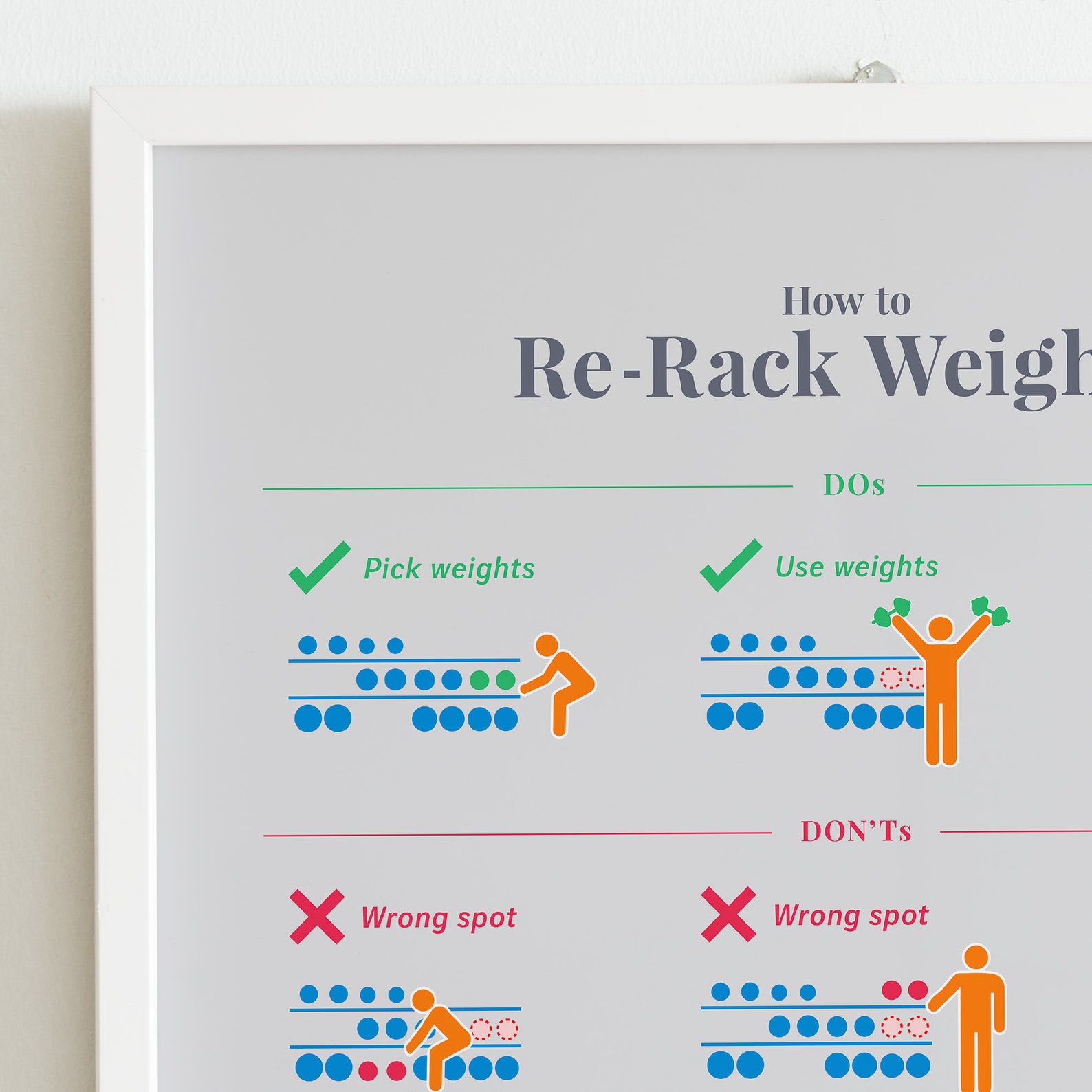 Rerack Dumbbells Gym Sign Poster Workout Exercise Training Etsy