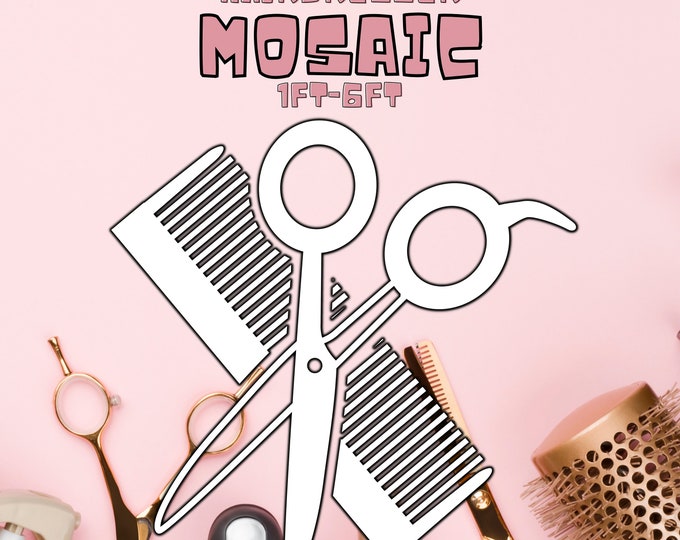 6ft 5ft 4ft 3ft 2ft 1ft Mosaic Hairdresser from Balloons, PFD files